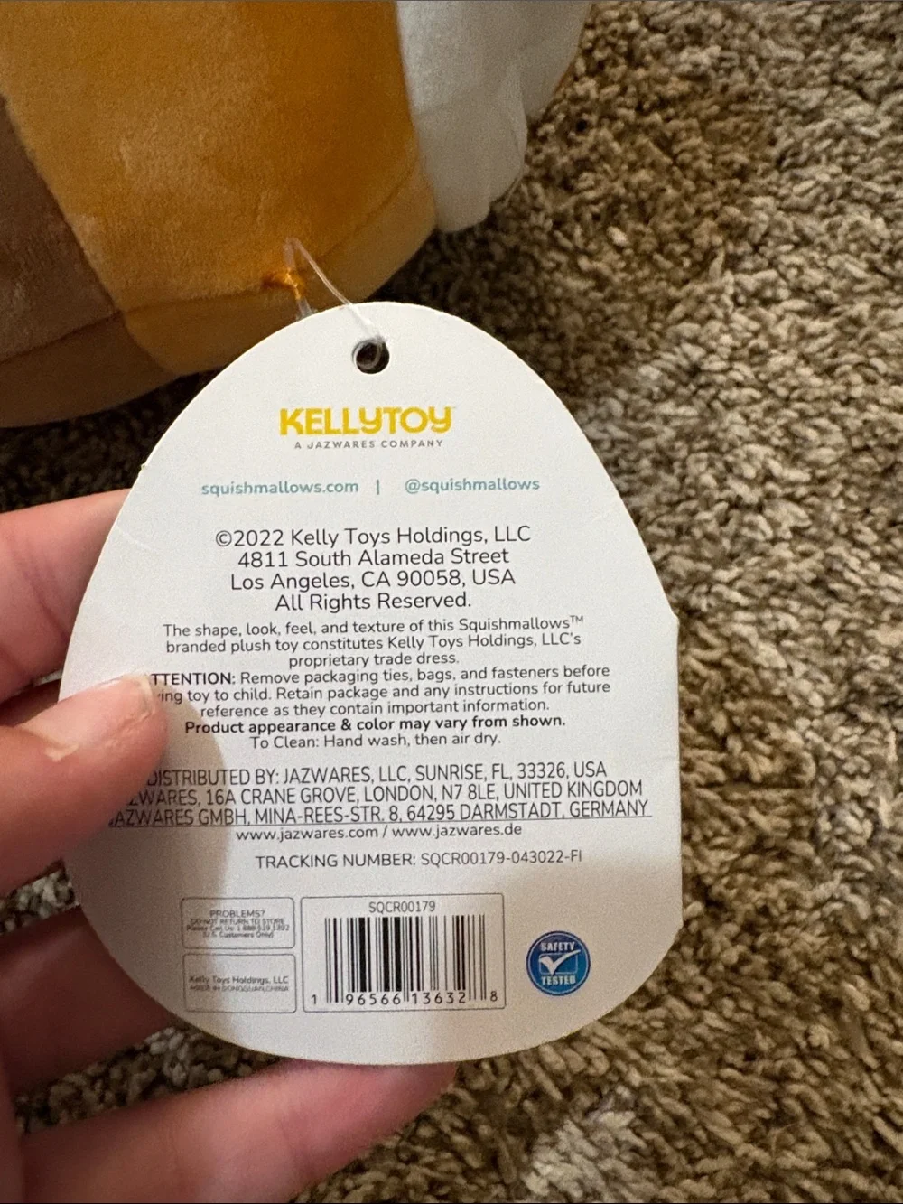 Squishmallows Teal Pommie Pudding Tag